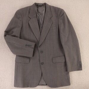 John Alexander Jacket M Gray Prince of Wales Check Glen Plaid Worsted Wool‎ 40R